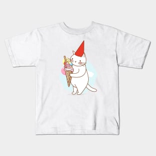 White cats postcards: delicious ice cream treat Kids T-Shirt